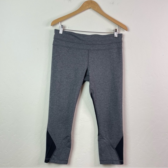 Lululemon Inspire Crop II Luxtreme Heathered Black Leggings Size 10 Style W6AMLS - Picture 4 of 16